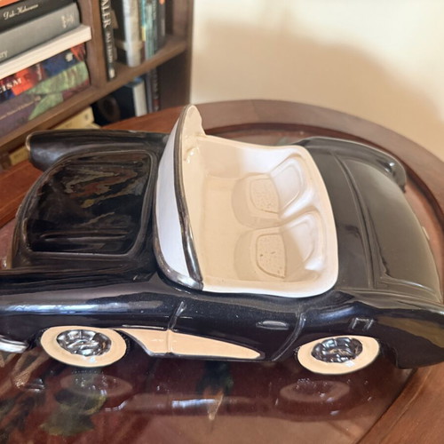Vintage Ceramic Storage Box 50s Convertible Car Corvette like new