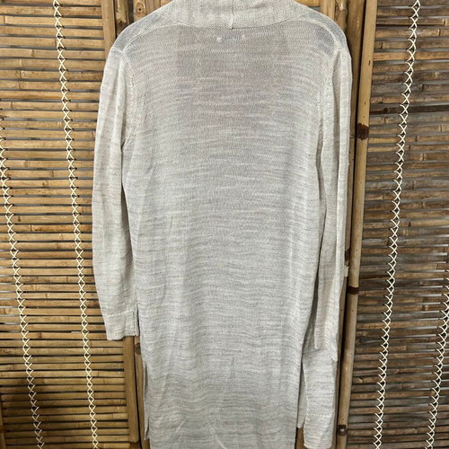 Mango Suit beige linen long cardigan, size S