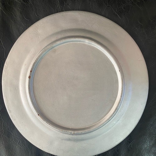 Silver platter with gold stars like new