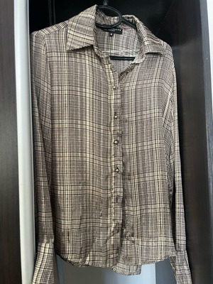 Checked women's shirt like new with gold thread