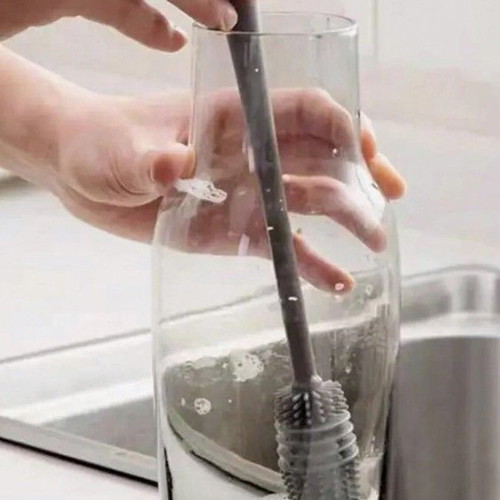 Silicone cleaning brush with long handle new