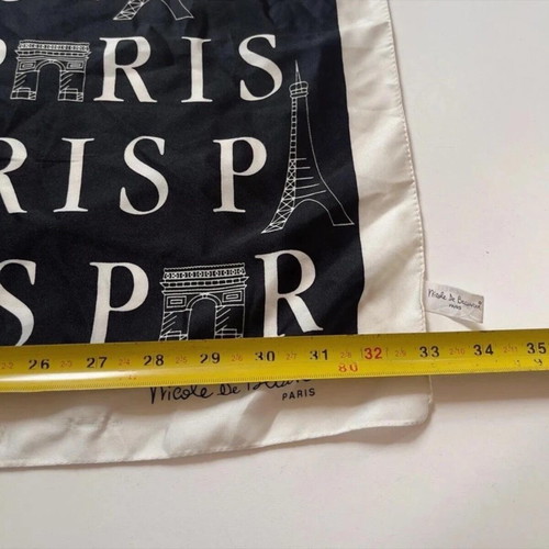 Nicole de Beauvoir Paris scarf black and white, like new, 34 inches