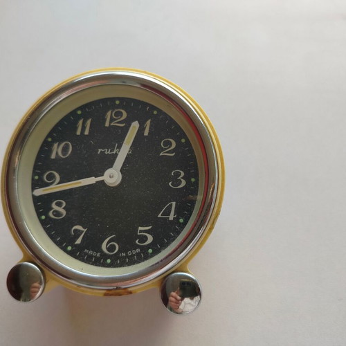 Ruhla Table Clock used, made in East Germany, with functional issues