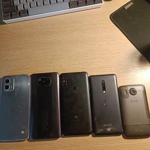 Mobile phones for parts used, Motorola, Poco X3 Pro, Redmi Note 5, Nokia, HTC