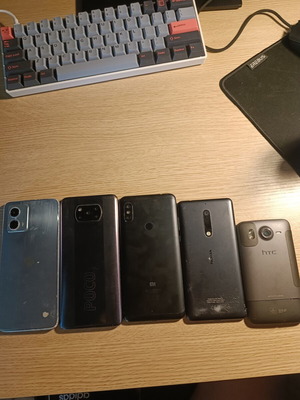 Mobile phones for parts used, Motorola, Poco X3 Pro, Redmi Note 5, Nokia, HTC