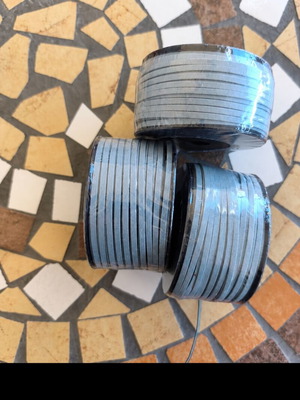 Leather Cord Ciel Color New, 3 Spools, 3mm Thickness, 50 Yards Each