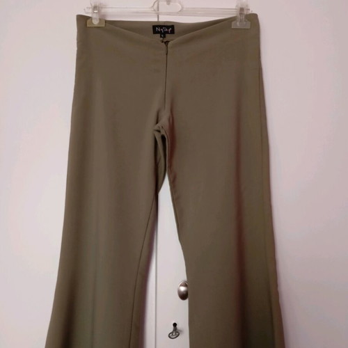 Khaki flared pants very elastic like new