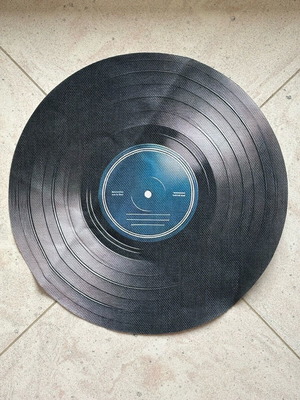Round Vinyl Record Placemats new, set of 4, canvas fabric