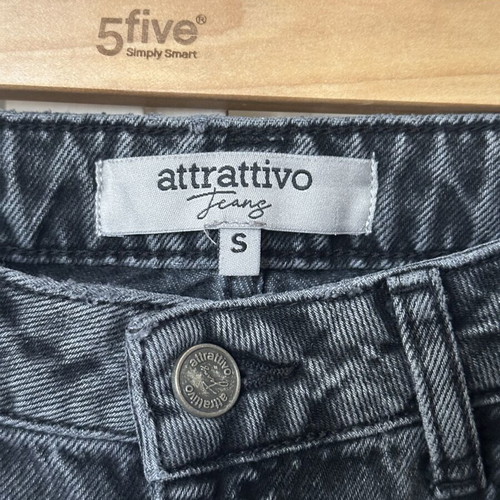 Attrattivo jeans straight fit gray black, like new, size S