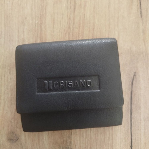 Leather wallet new, small 8x8 cm, black