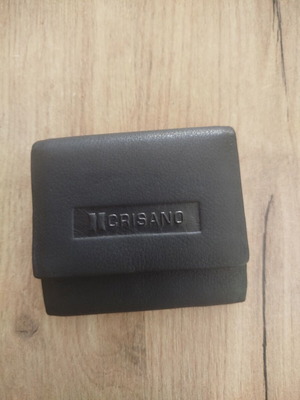 Leather wallet new, small 8x8 cm, black