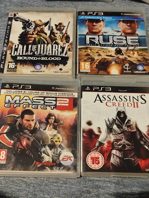 PlayStation 3 games pack of 4 used, Mass Effect, Assassin's Creed, Call of Juarez, Ruse