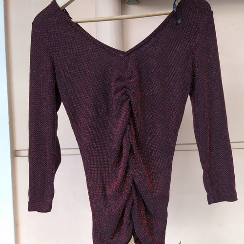Enzzo blouse size M with 3/4 sleeve new, red