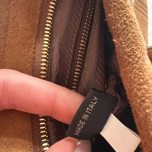 Prada suede shoulder bag brown like new with protective case