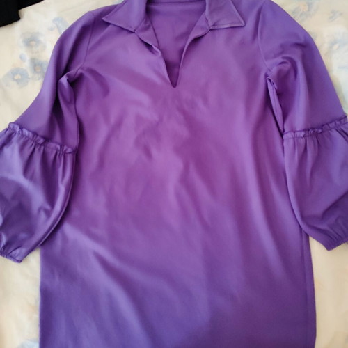 Purple dress used, medium to small, long sleeves, deep neckline