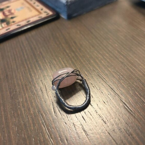 Handmade ring new silver with pink stone