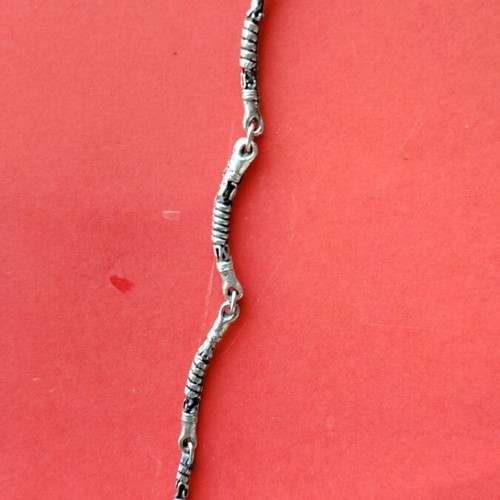 Vintage Tunisian silver bracelet, handcrafted ethnic cuff