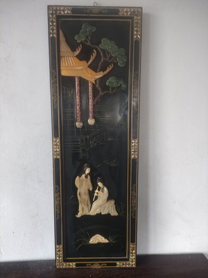 Wall decor panels used with Chinese motifs and natural mother-of-pearl