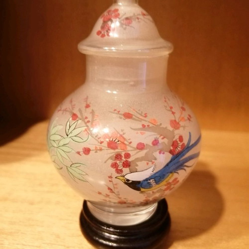Decorative glass miniature antique jar of Asian art