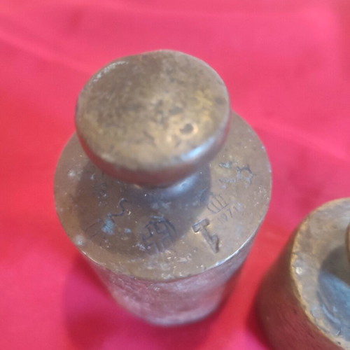 Scale weights used, complete set from 1 kilo to 5 grams