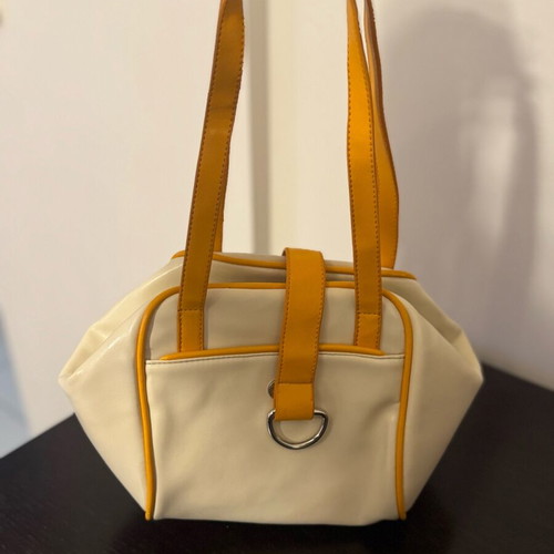 Handheld bag beige and orange colors like new