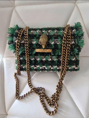 Women's shoulder bag like new, black and green