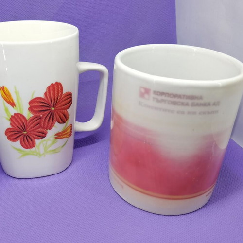 Ceramic cups used, set of 4 different pieces