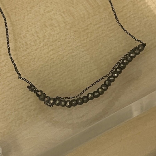 Angelo Di Spirito Rosa necklace like new, steel with stones, adjustable