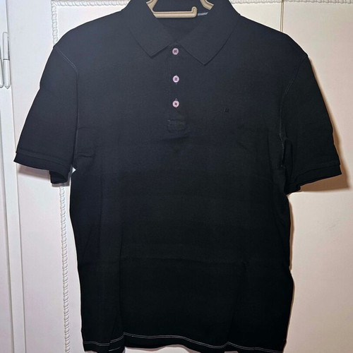 Men's black striped T-shirt, size L, cotton