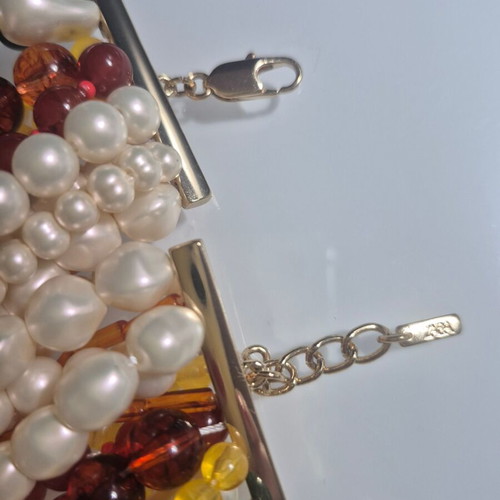 Zara necklace colorful, new with gold clasp