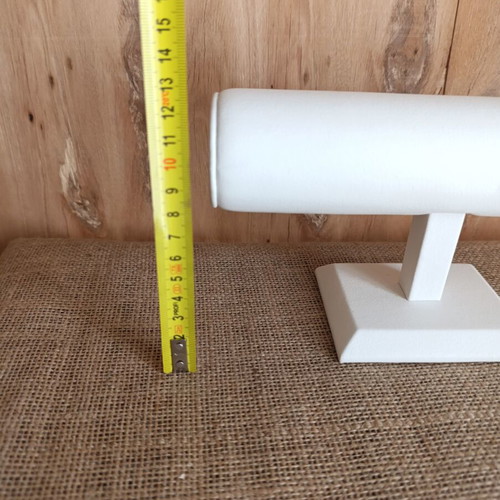 Jewelry and watch display stand leather with white wood like new