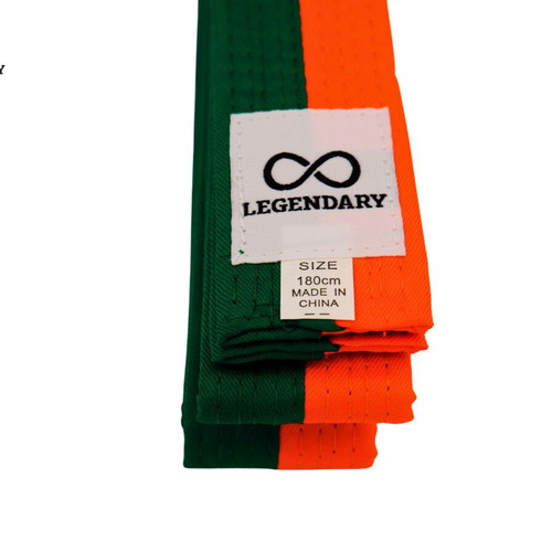 Legendary martial arts belt orange green new