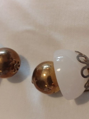 Handmade mushroom-shaped earrings new with bone stone