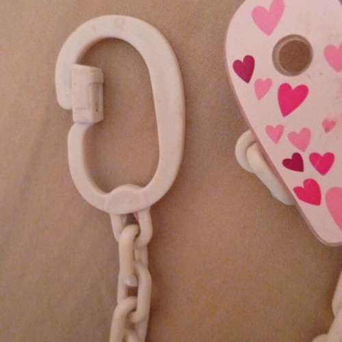 Nuk pacifier chain pink heart like new with hearts