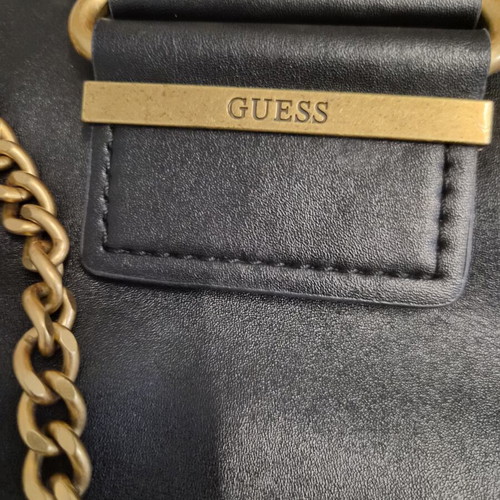Guess Greta Tote shoulder bag like new, black with gold details