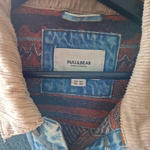 Men's denim jacket with lining Pull & Bear like new, blue