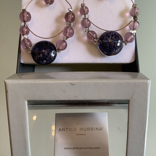 Antica Murrina Venezia women's earrings set new, black and purple