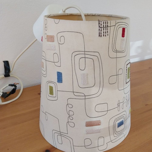 IKEA lamps with retro fabric design used