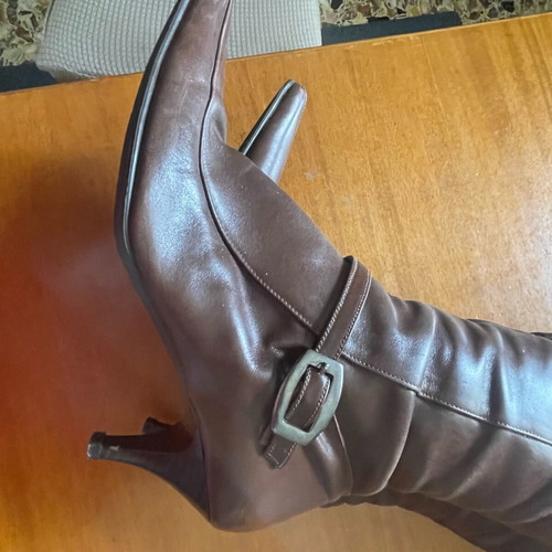 Boxer leather boots like new, brown, size 38, with heel
