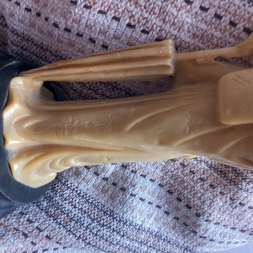 Samurai and Geisha vintage resin figurines in faux ivory