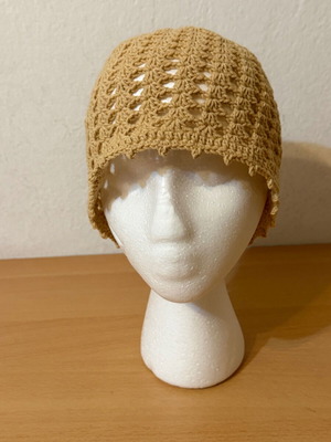 Crochet Lace Bucket Hat new, lightweight summer sun hat beige