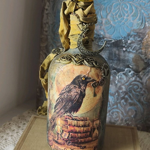 The Alchemist's Study Mixed Media Art Bottle made to order