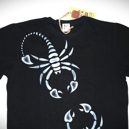 Indico Handmade Scorpion Airbrush T-Shirt Size L XL New