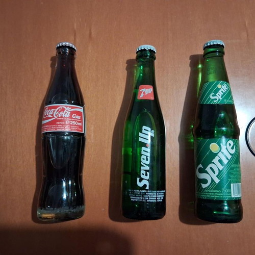 Coca Cola, 7up, Sprite glass bottles 1992-1994, sealed