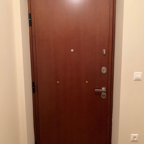 Siamo Doors security door used, exterior aluminum brown