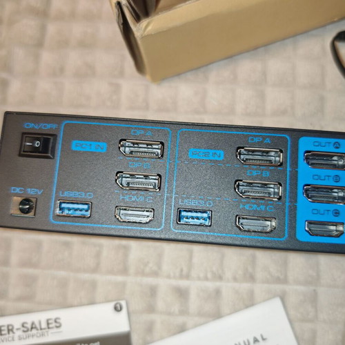 KVM Switch VPFCT 2x3 HDMI DisplayPort 8K 60Hz USB 3.0 new