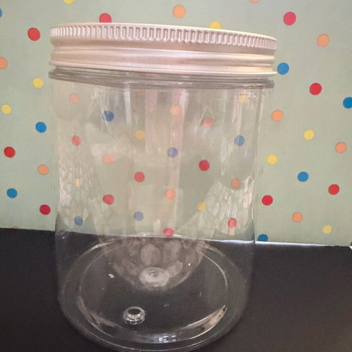 Plastic jars new 300ml with aluminum screw lid