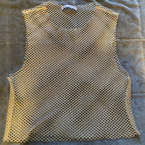 Zara transparent t-shirt new with strass details, size S