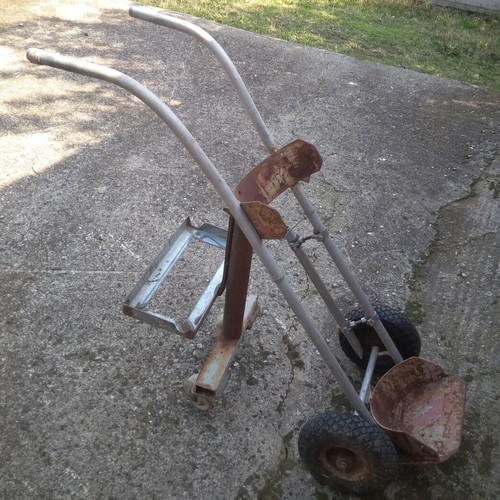 Bottle transport cart used with holder for welding and electrodes