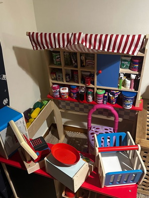 Mini market toy with sound accessories like new